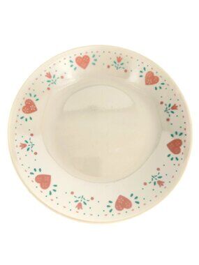 Corelle Forever Yours Heart Tulip Dessert Plate Cream Pink Set of 6 Vintage